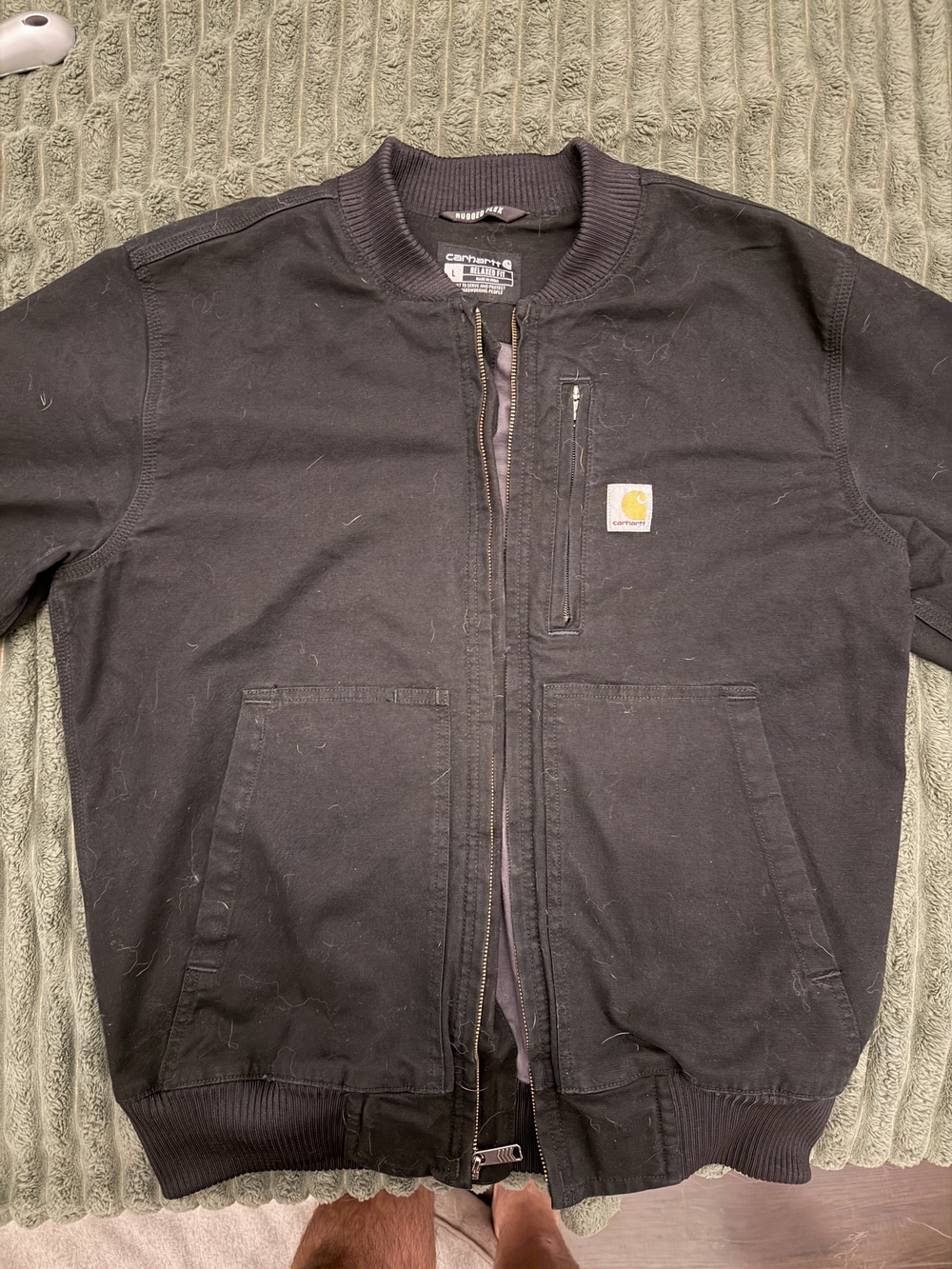 Carhartt Black Bomber Jacket with Chest Zip Pocket